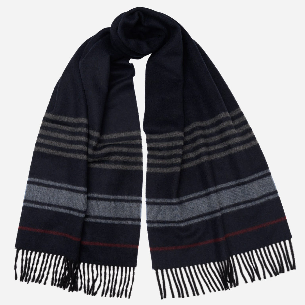 Navy Italian Wool Cashmere Scarf