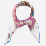 Silk Bandana Scarf with Folding Fan