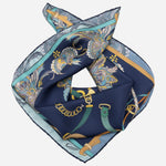 Women's Blue Equestrian Silk Bandana