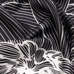 Black Floral Italian Silk Bandana