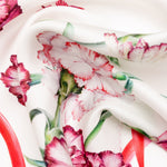 Women's Red Floral Italian Silk Bandana