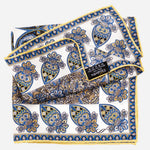 Blue Paisley Silk Italian Pocket Square