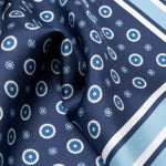 Blue Large Silk Italian Pocket Square