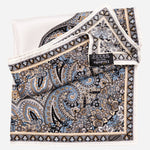 Blue & Brown Silk Italian Pocket Square