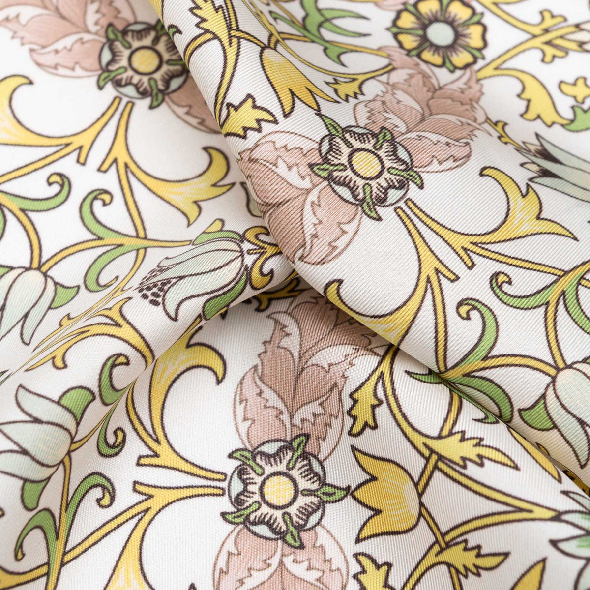 Green & Yellow Silk Italian Pocket Square