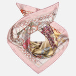 Pink Garden Design Italian Silk Square Scarf