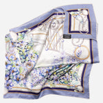 Purple Garden Design Italian Silk Square Scarf