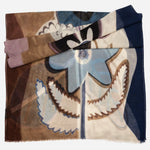 Blue and Lavender Italian Wool Scarf