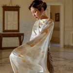 Italian Silk Satin Evening Shawl - Ivory