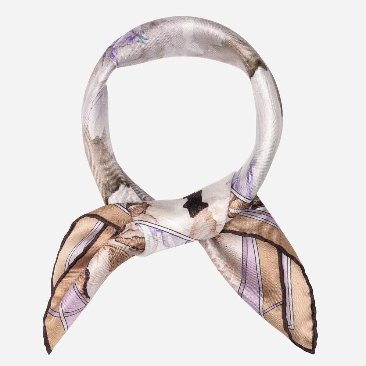 Women's Silk Bandana Floral Lavender