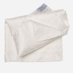 Large White Italian Silk Pocket Square