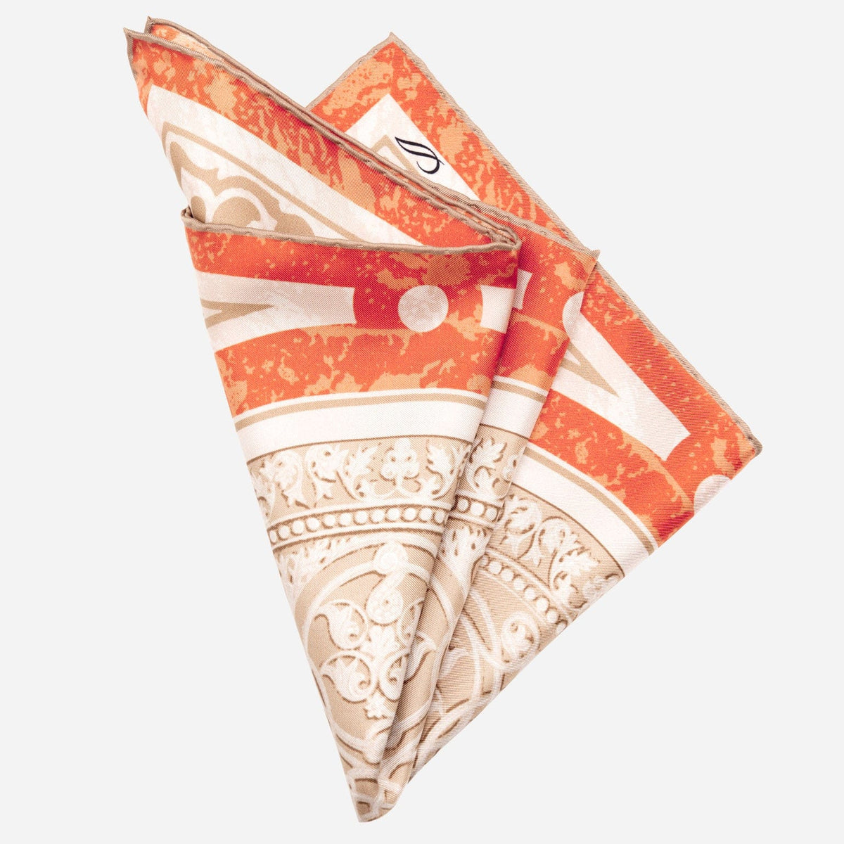 Luxury Orange Silk Italian Pocket Square