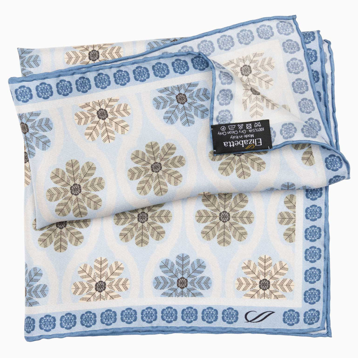 Pale Blue Silk Italian Pocket Square