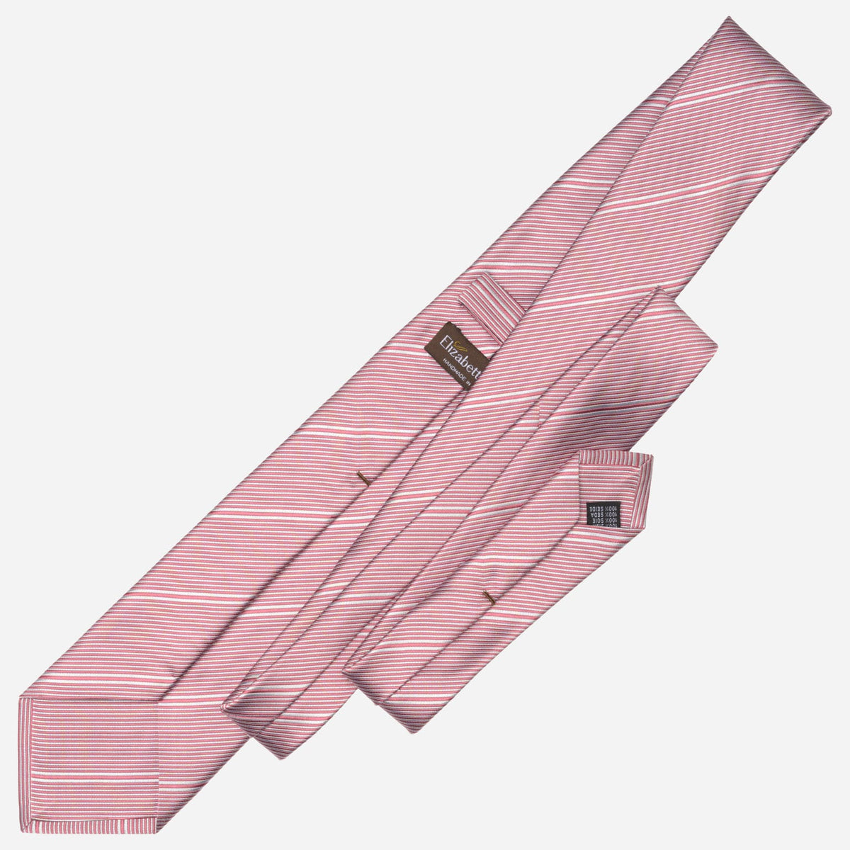 Pink Pinstripe Italian Designer Silk Tie