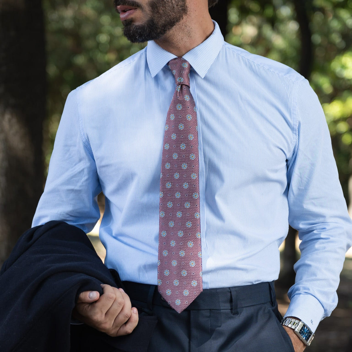 Raspberry Pink Handmade Italian Silk Tie