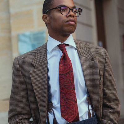 Tuscan Red Paisley Italian Silk Tie