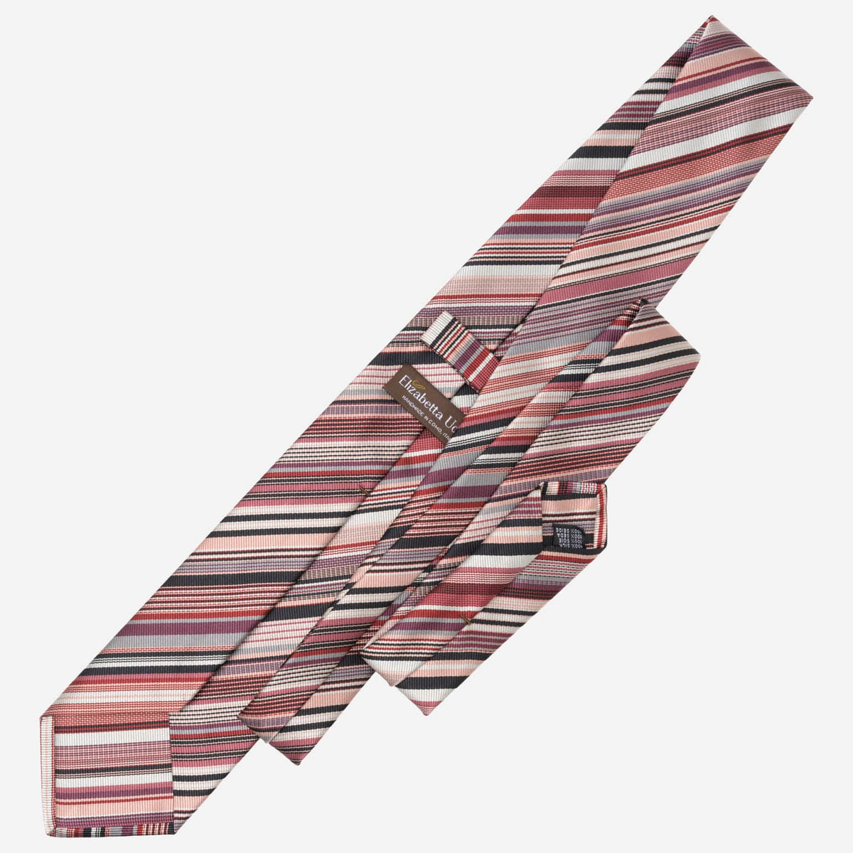 Red Designer Striped Italian Tie