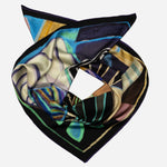 Blue and Plum Italian Silk Square Scarf