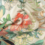 Italian Black Floral Long Silk Scarf