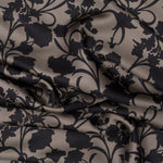 Black Floral Italian Silk Evening Shawl