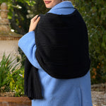 Black Italian Pure Cashmere Scarf