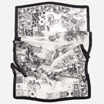 Women's Black Italian Long Silk Scarf