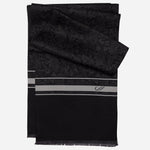 Italian Designer Men's Black Silk Scarf