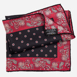Black and Red Silk Pocket Square