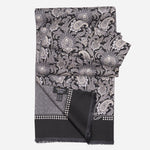 Men's Italian Black Paisley Silk Scarf