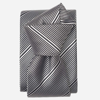 Black Pinstripe Italian Designer Silk Tie