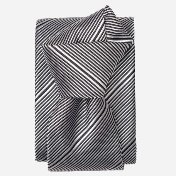 Black Pinstripe Italian Designer Silk Tie