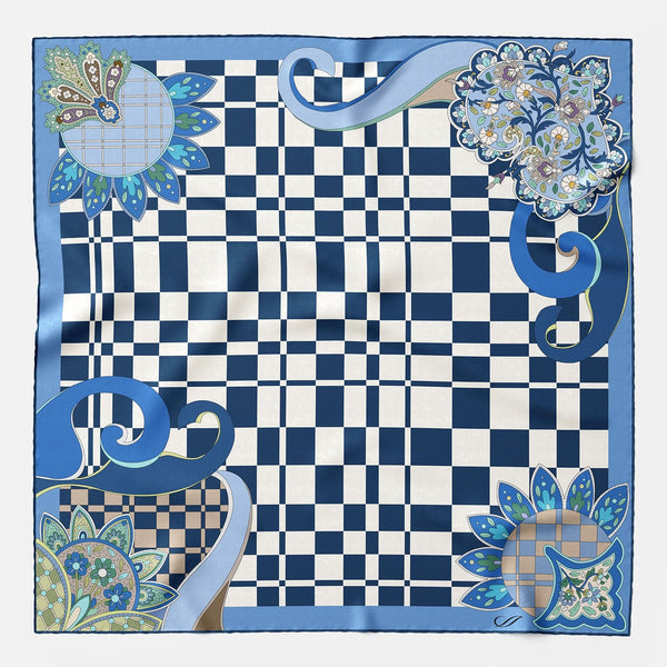 Women's Blue Silk Bandana Scarf
