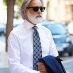 Men's luxury designer woven silk tie made in Italy