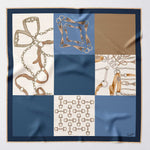 Blue Equestrian Italian Silk Neckerchief