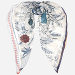 Blue Modal Linen Silk Square Scarf
