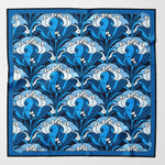Blue Floral Italian Silk Pocket Square