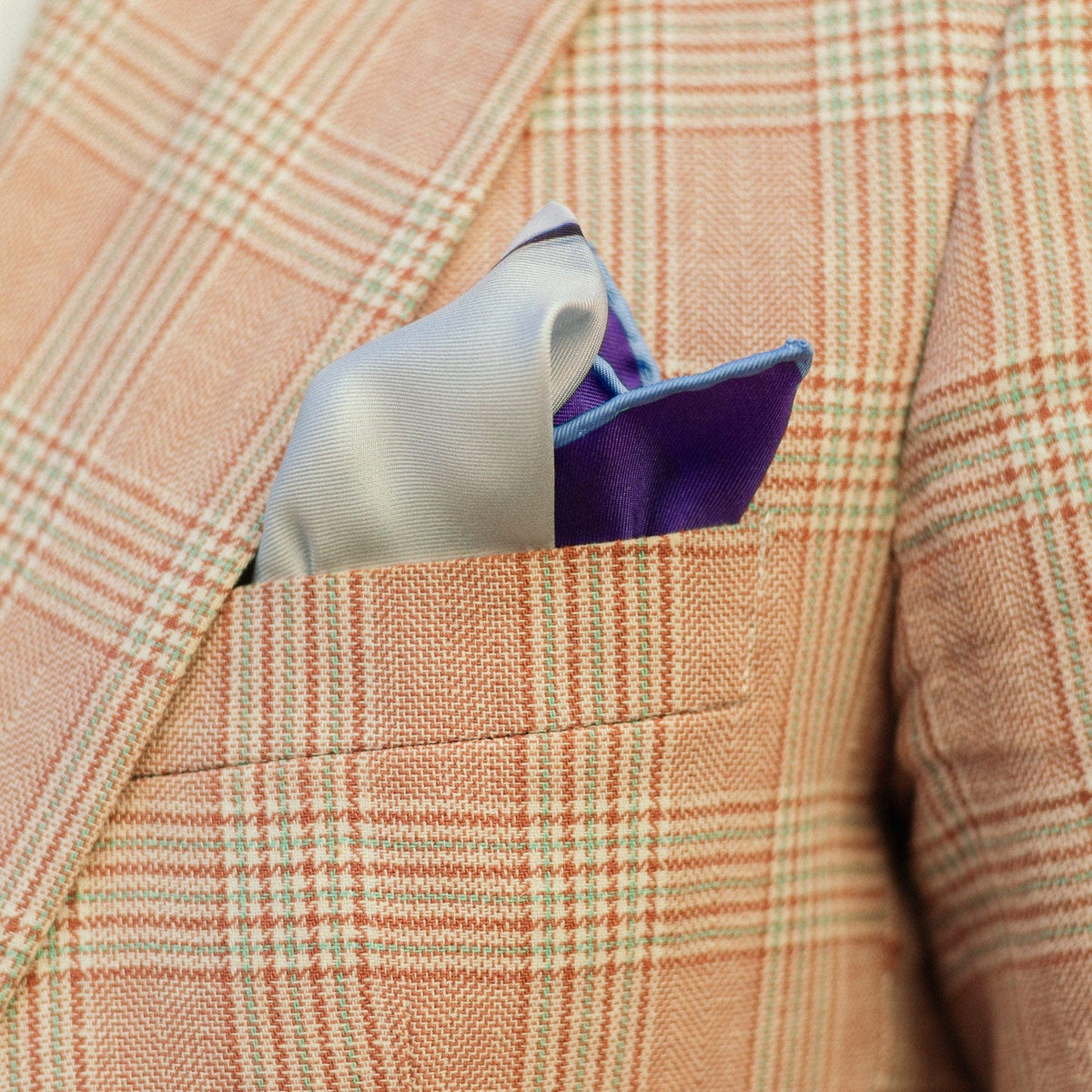 Luxury silk pocket square large hand-rolled