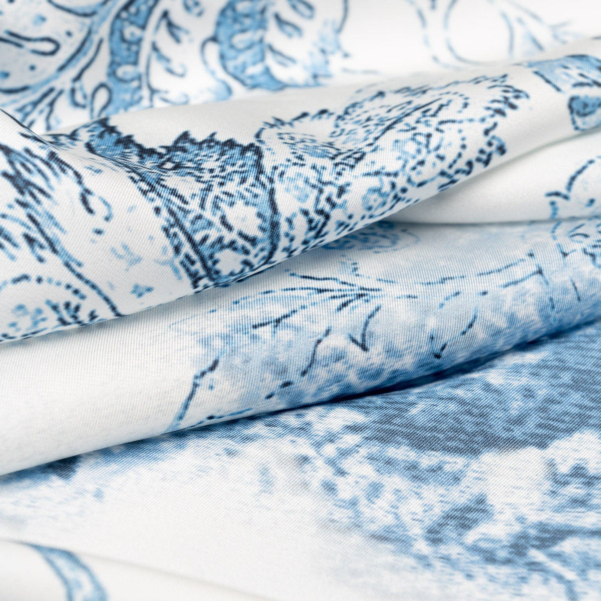Women's Blue Italian Long Silk Scarf