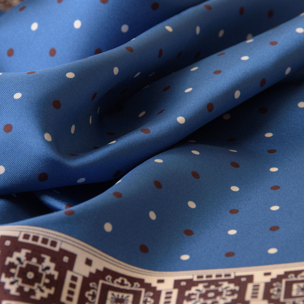 Blue Polka Dot Silk Neckerchief - Made in Italy