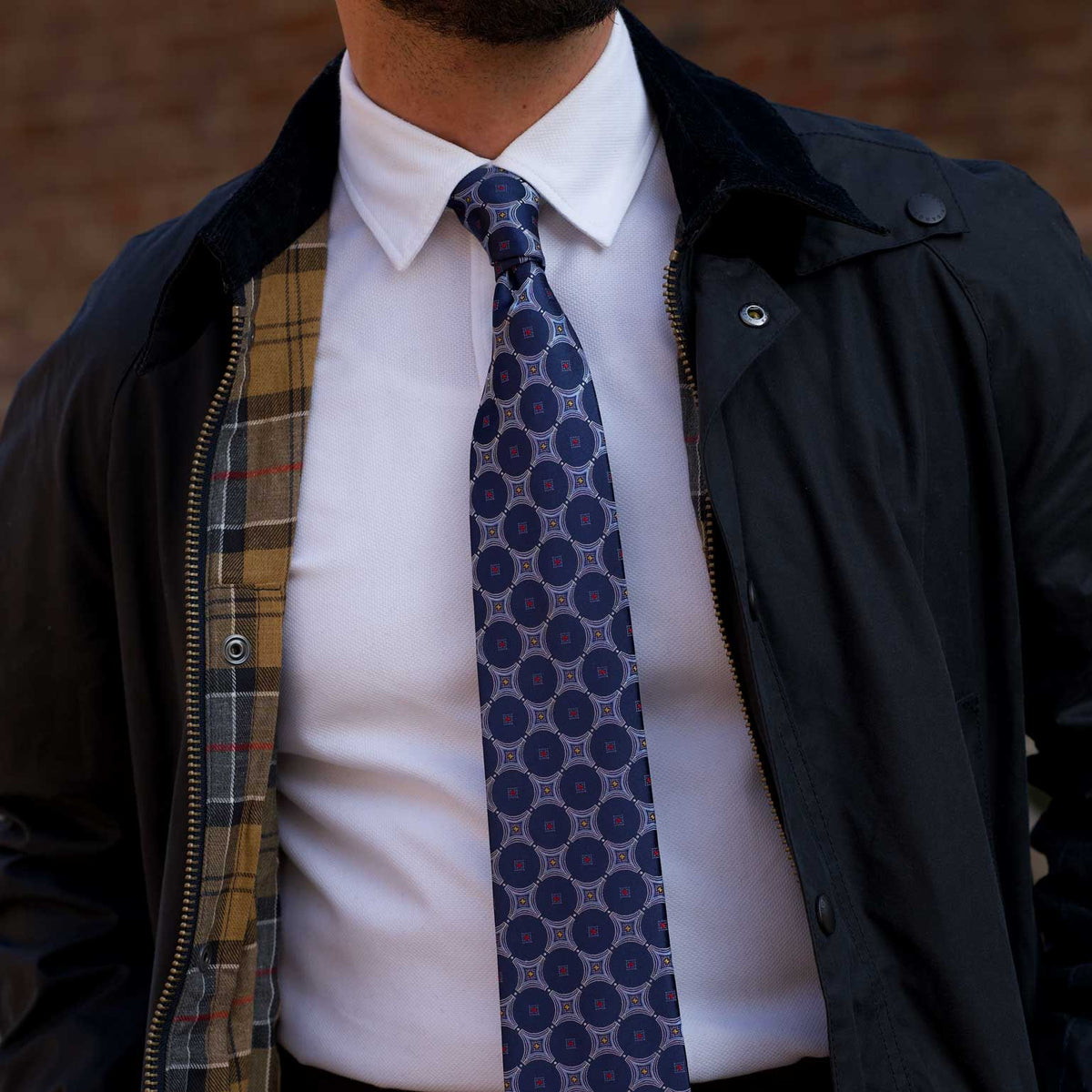 Italian designer handmade woven silk necktie