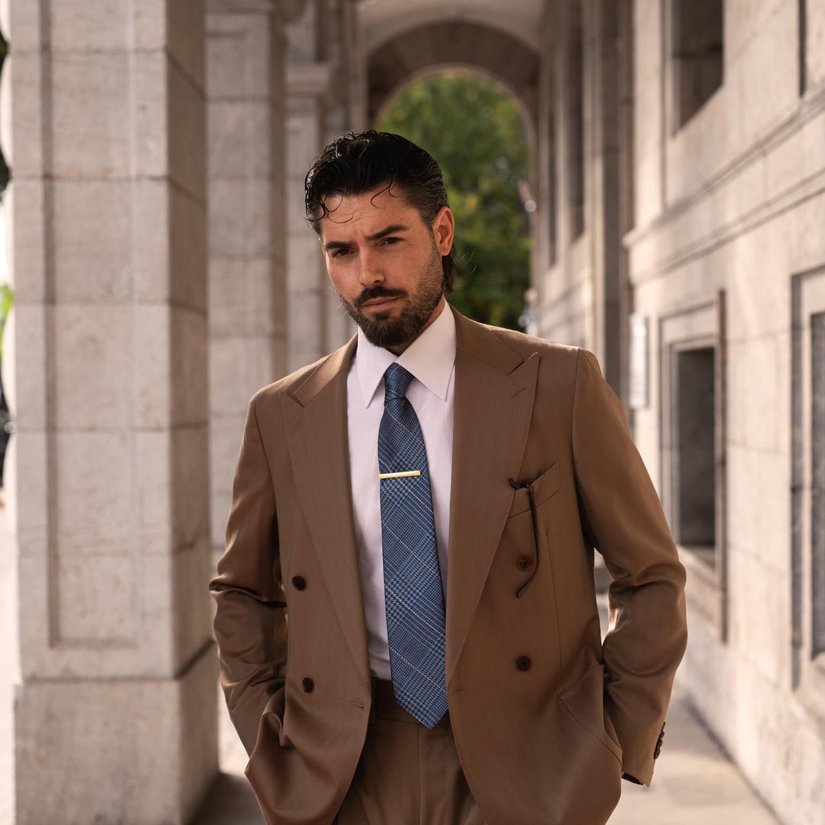 Blue Prince of Wales Designer Silk Tie
