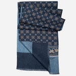 Men's Blue Italian Silk Scarf