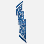 Women's Blue Floral Italian Silk Bandeau