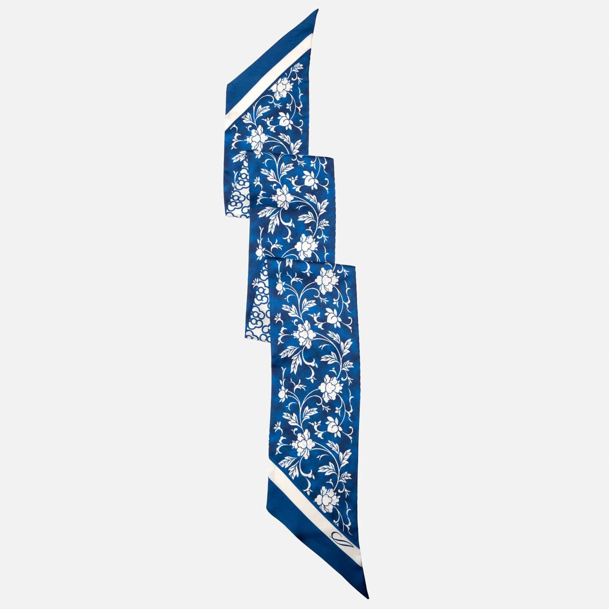 Women's Blue Floral Italian Silk Bandeau