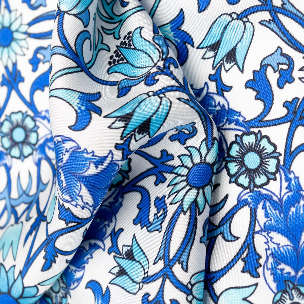 Blue Turquoise Silk Italian Pocket Square