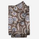 Handmade Brown Floral Italian Silk Tie