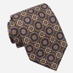Brown Handmade Italian Silk and Wool Tie