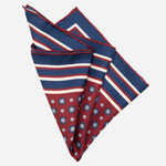 Burgundy & Navy Silk Italian Pocket Square