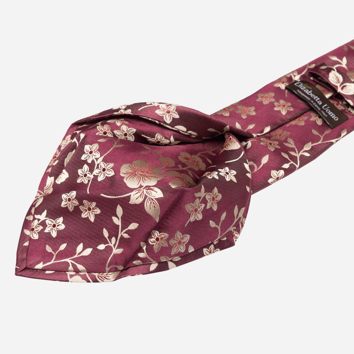 Burgundy Floral Italian Silk Jacquard Tie