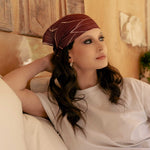 Women's burgundy Italian silk neck scarf